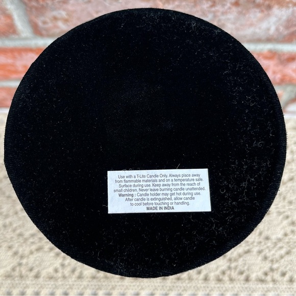 Tea Light Candle Lamp With Red Beaded Shade Silver Tone Metal Base - Picture 11 of 12